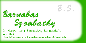 barnabas szombathy business card